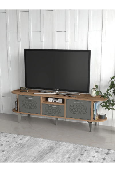 Tv Sehpası Mira Atlantik 5031 Gümüş 160 Cm 35 Cm 50 Cm