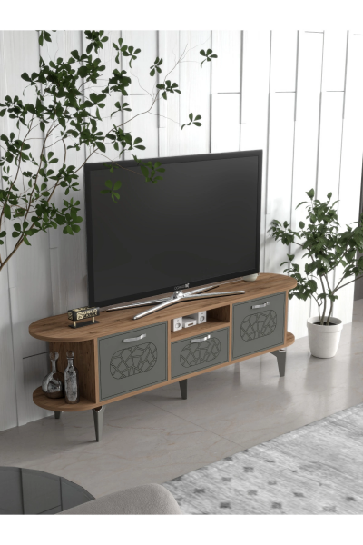 Tv Sehpası Mira Atlantik 5031 Gümüş 160 Cm 35 Cm 50 Cm