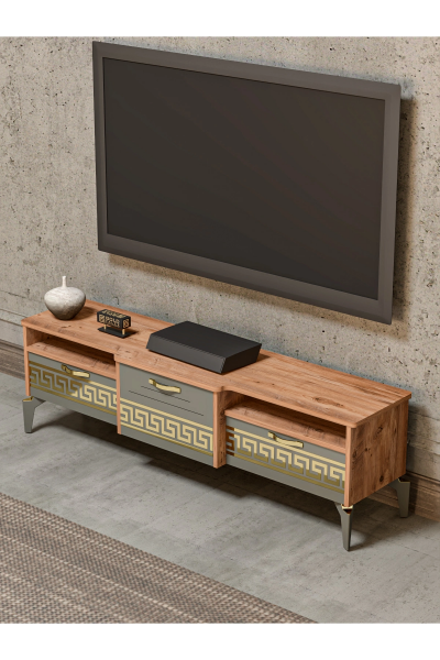 Tv Sehpası Tv Ünitesi 160 Cm Atlantik Çam Gold Mistral 5070