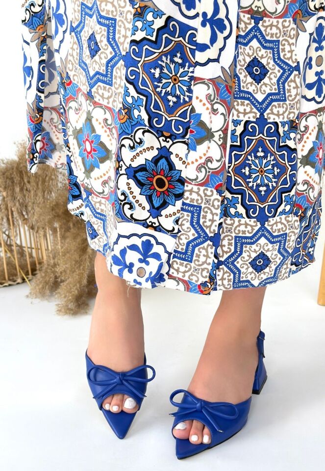 Lotta Mavi Cilt Topuklu Ayakkabı