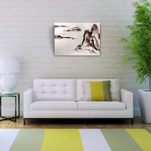 Karla Kaplı Kayalıklar Yağlıboya Kanvas Tablo 50 x 70