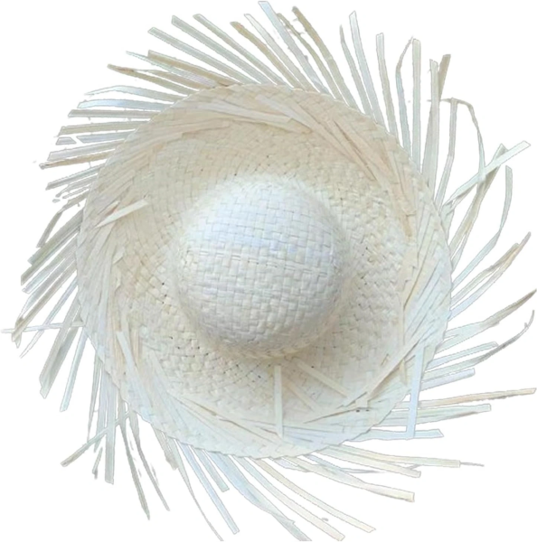 Tropikal Parti Beyaz Hasır Hawaii Şapkası