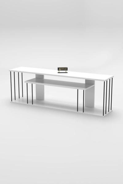 Tv Sehpası Tv Ünitesi Raflı 140 Cm Gzd Plus Beyaz
