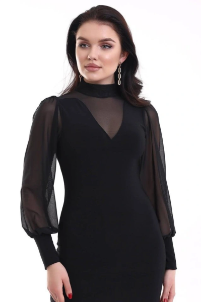 Kadın Balıkçı Yaka Transparan Detay Fırsat ürün Sandy Kumaş Mini Elbise