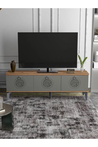 Tv Sehpası Tv Ünitesi Saraylı Atlantik Çam - Antrasit 5061