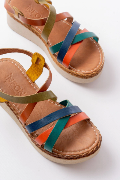 730-153 Multi Ortopedik Hakiki Deri Dolgu Kadın Sandalet