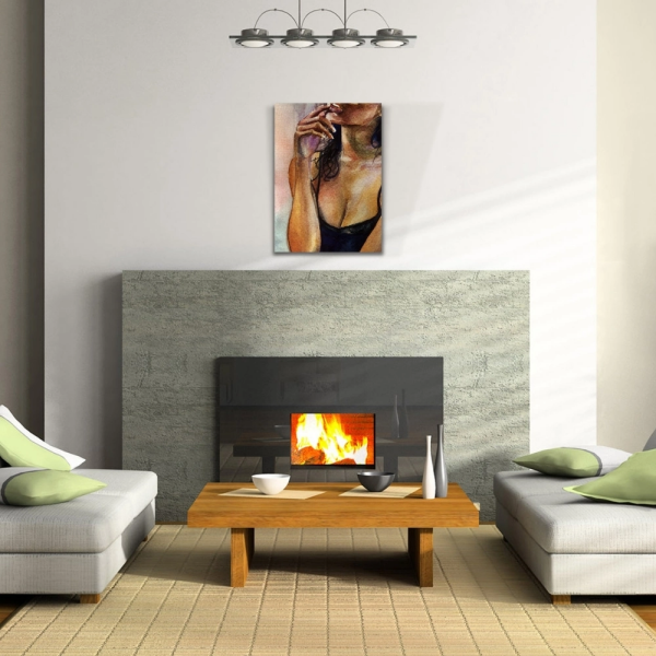 Suluboya Tekniğinde Kadın Figürü Kanvas Tablo 50 x 70