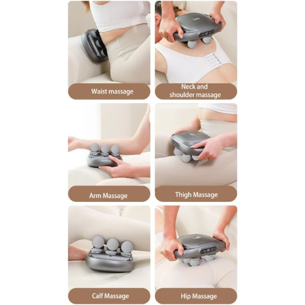 8 Başlıklı Şarjlı Isıtmalı Masaj Aleti