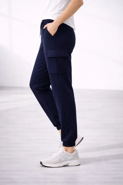 Jogger Eşofman Altı Rahat Kalıp, Kargo Cepli, Lastikli Paça, Günlük Spor Pantolon - Lacivert