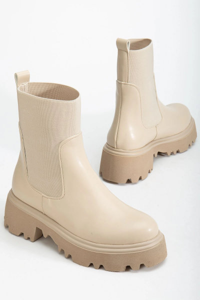 K-815 Bej Lastikli Yüksek Tabanlı Günlük Kadın Bot