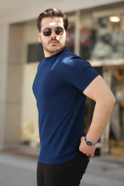 Erkek Yarım Balıkçı Yaka Kısa Kollu T-shirt