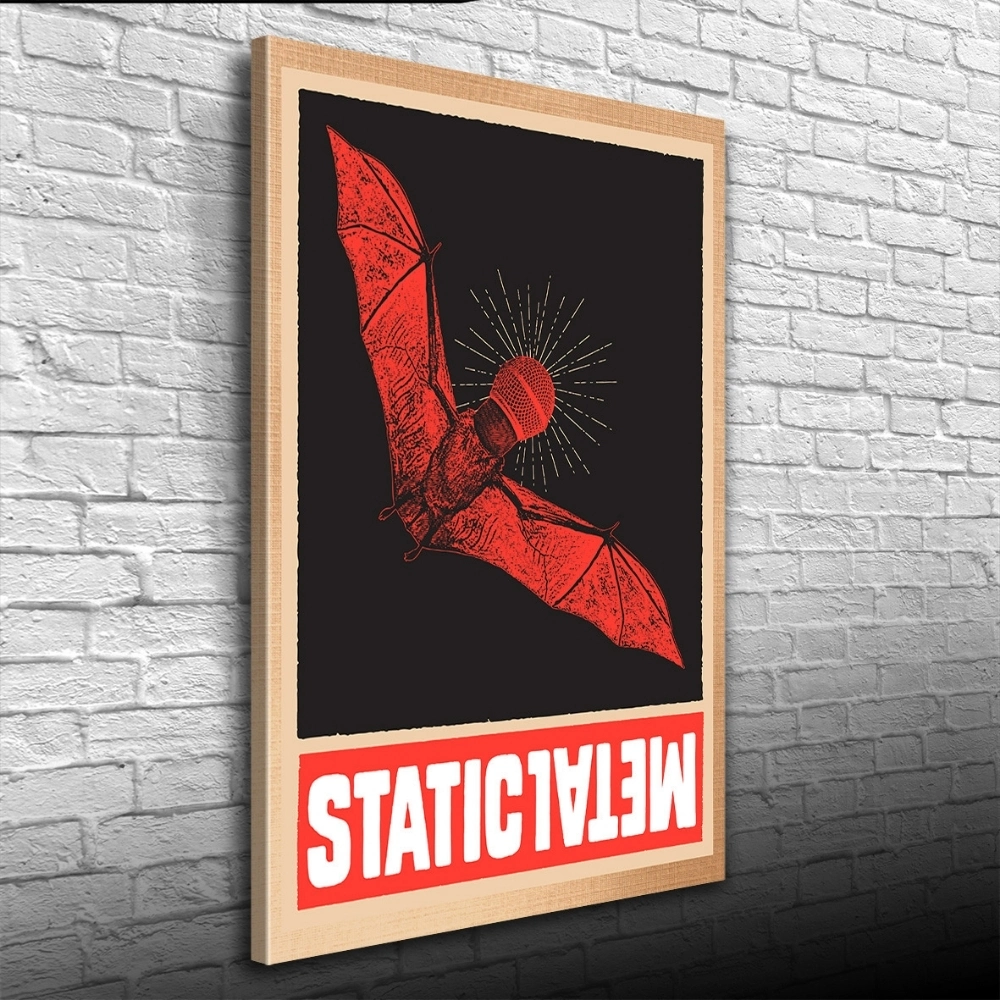 Kırmızı vre Siyah Tonlarda Yarasa Görselli Poster Kanvas Tablo 50 x 70