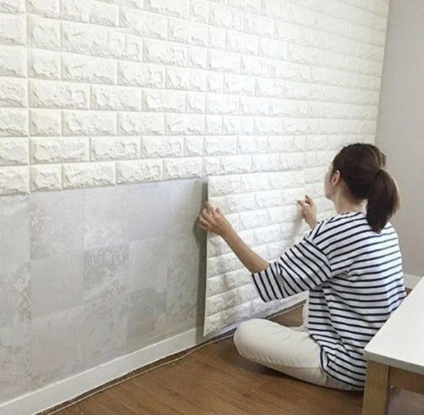 3D Tuğla Desenli Kendinden Yapışkanlı Duvar Paneli 58x38 cm