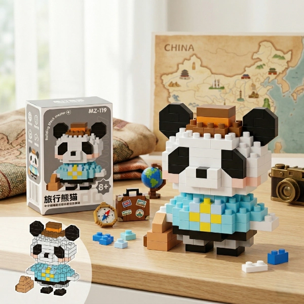 Bricks Gezgin Panda Mini Lego Figürü