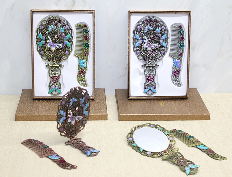 Kelebek Katlanabilir Ayna Ve Tarak Seti Büyük Boy