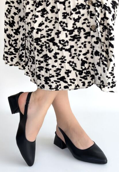 Evia Siyah Cilt Topuklu Ayakkabı