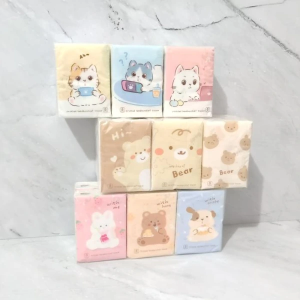 Sevimli Figürlü Çocuk Mendili 9'lu Paket