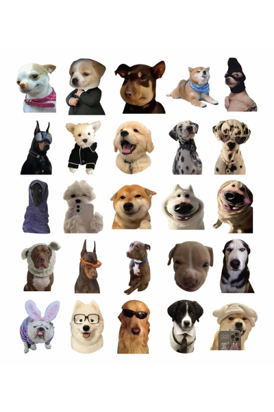 Sevimli Köpek Çıkartmaları Laptop Notebook Tablet Sticker Seti