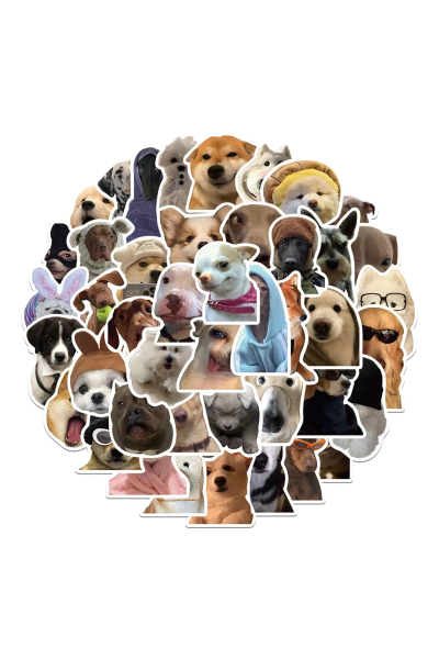 Sevimli Köpek Çıkartmaları Laptop Notebook Tablet Sticker Seti