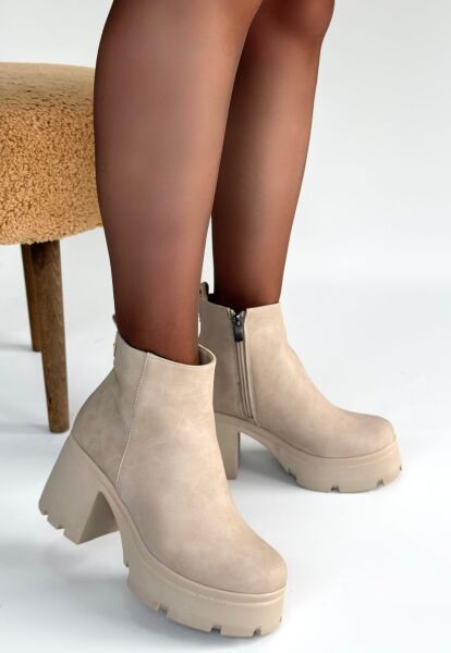 Belay Bej Nubuk Topuklu Bot