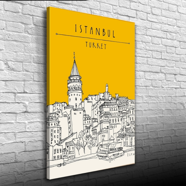 Galata Kulesi Silueti Kanvas Tablo 50 x 70