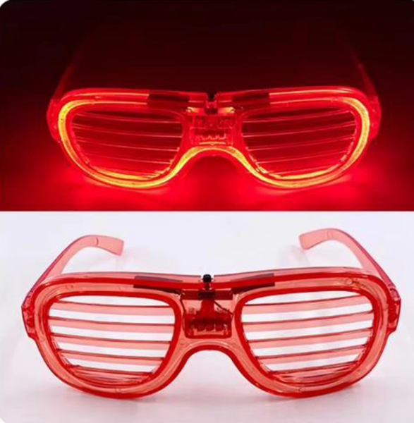Kırmızı Led Işıklı Parti Gözlüğü - Neon 3 Modlu