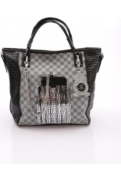 Avaj Siyah Cilt Omuz Çantası