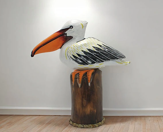 Ahşap Pelikan 45 Cm