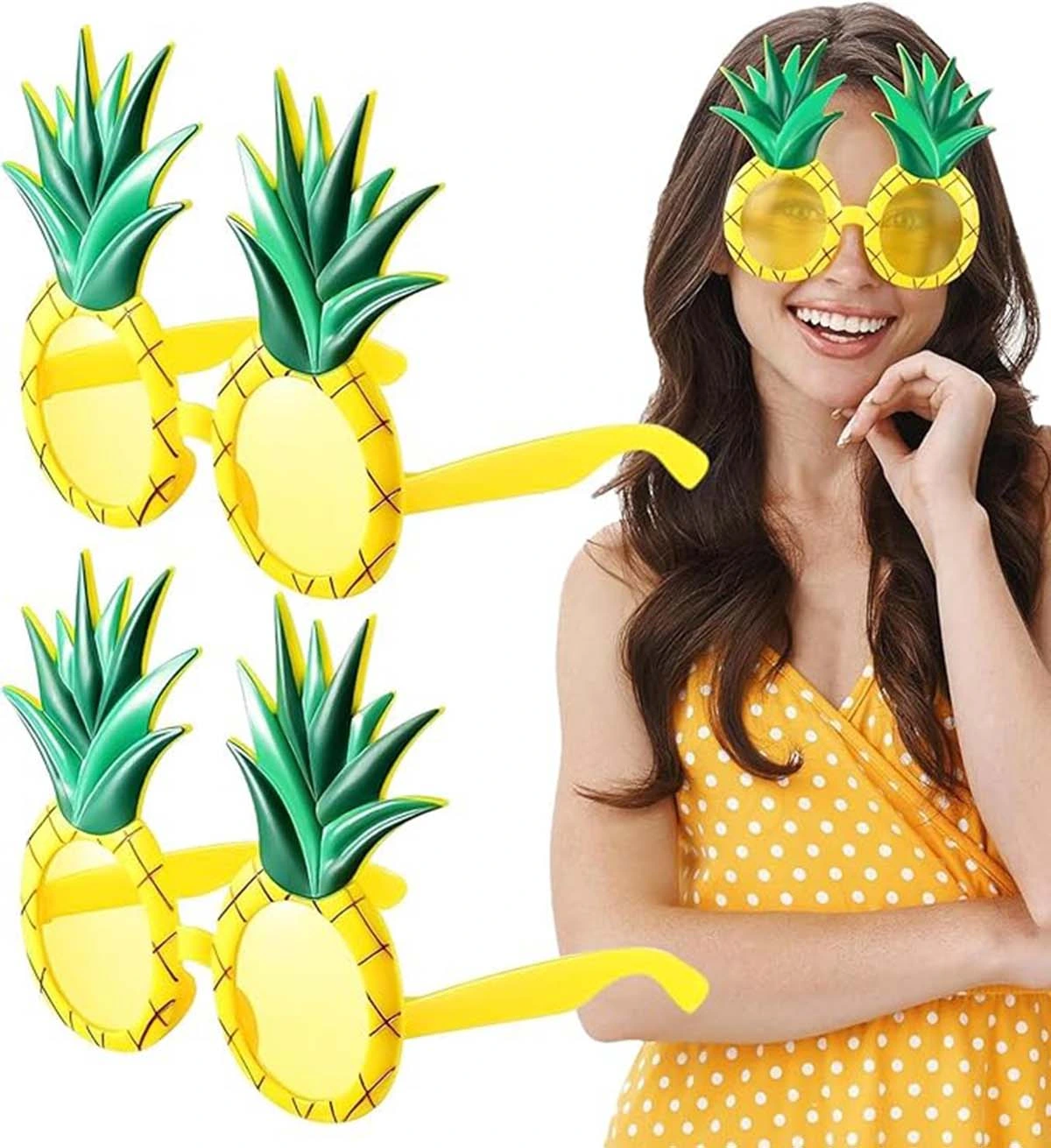 Tropikal Hawaii Ananas Şekilli Parti Gözlüğü