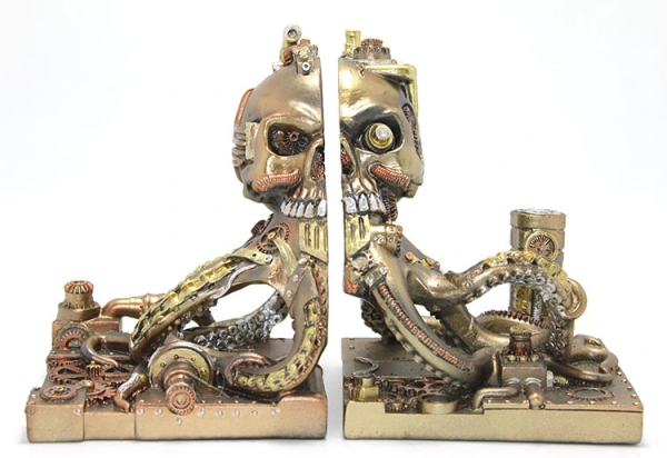Steampunk Polyester Ahtapot Kitap Stoperi