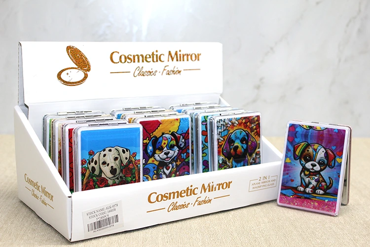 Hareketli Sulu Detaylı Köpek Figürlü El Aynası