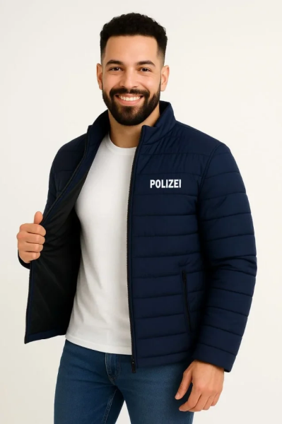 Erkek Mikro Su İtici Kapitone Baskılı Astarlı Fermuarlı Bomber Mont - Lacivert