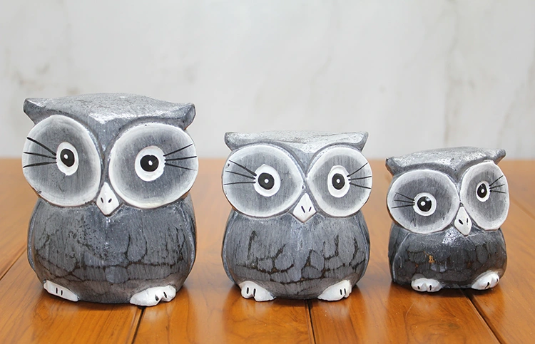 Ahşap 3'lü Baykuş Seti Model 2