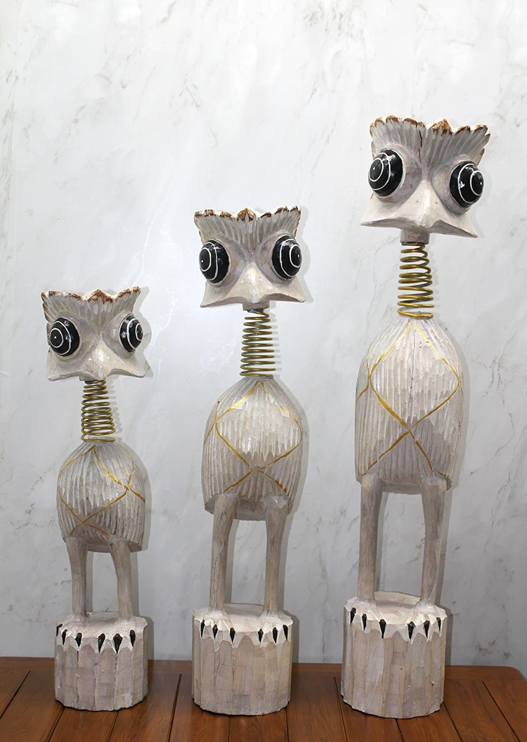 Ahşap 3'lü Deve Kuşu Seti 90 Cm