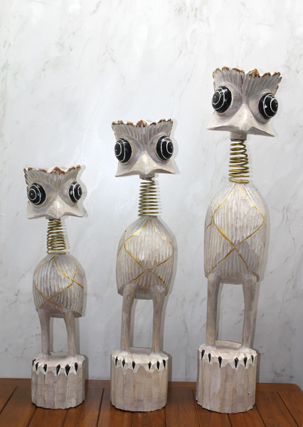 Ahşap 3'lü Deve Kuşu Seti 90 Cm