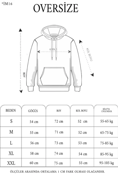 3 İplik Kapşonlu Sweatshirt Hoodie - Siyah
