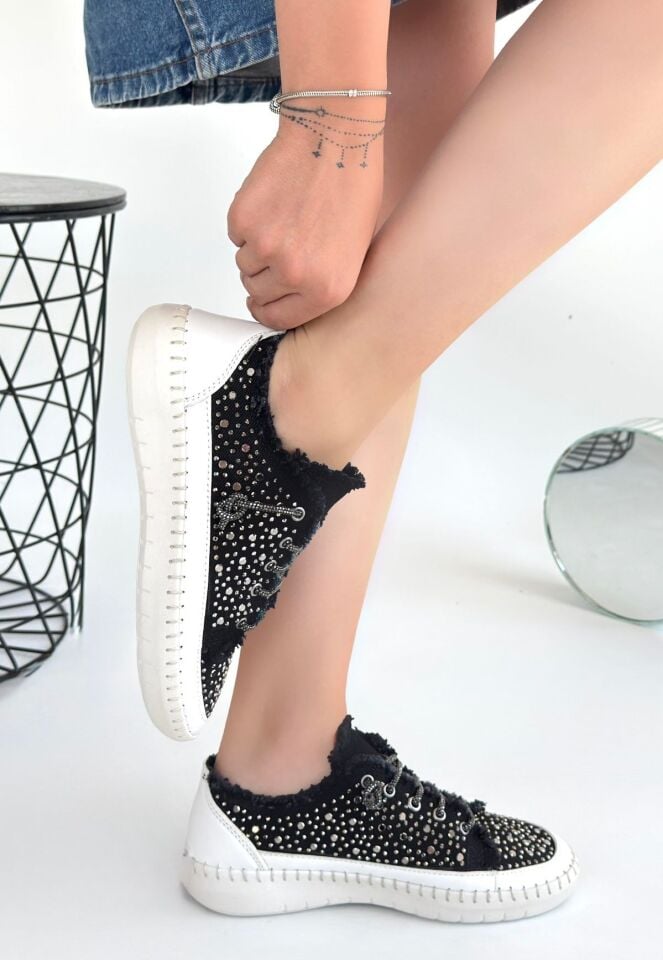 Guji Siyah Kot Bağcıklı Spor Ayakkabı