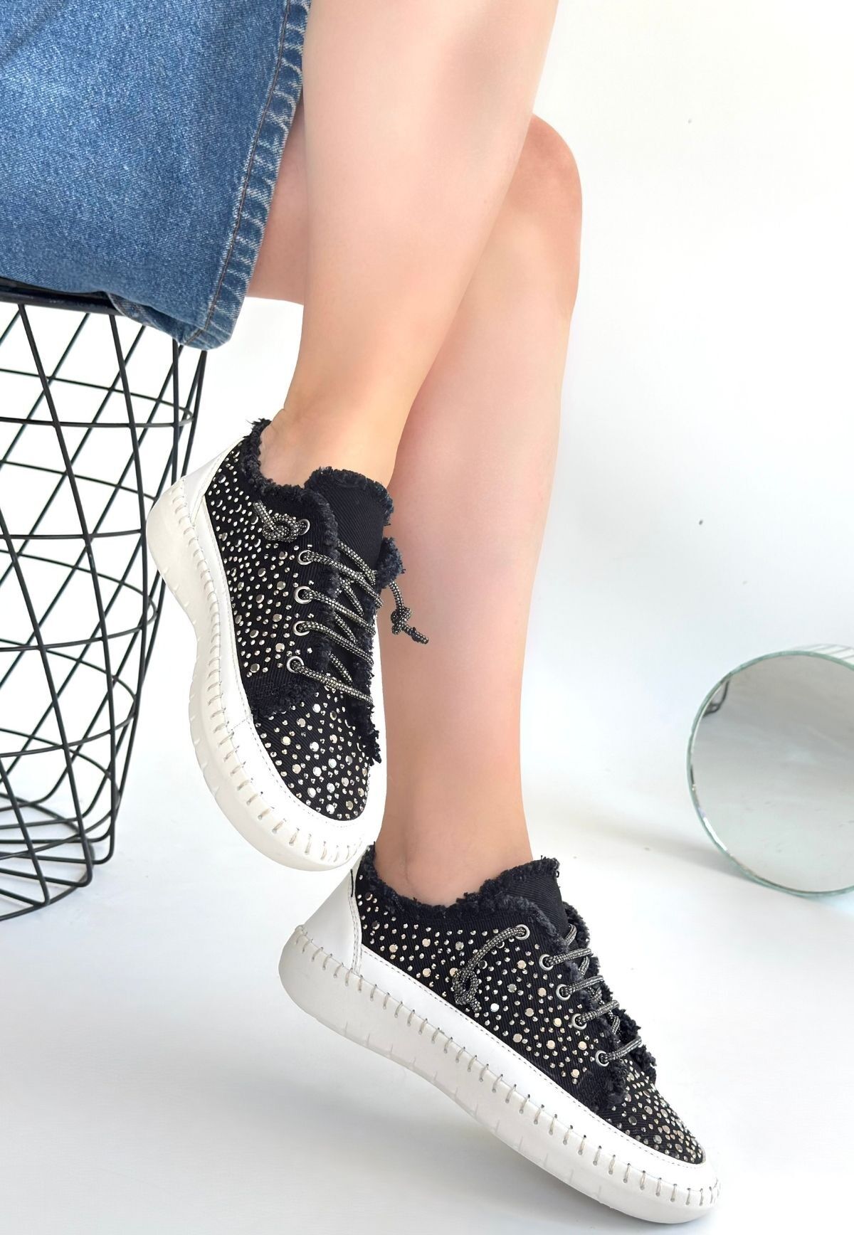 Guji Siyah Kot Bağcıklı Spor Ayakkabı