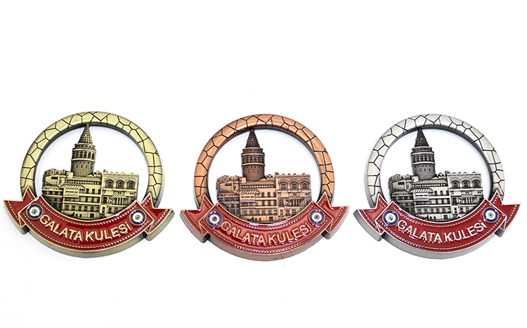 İstanbul Temalı Metal Magnet Galata Kulesi Yuvarlak Tasarım
