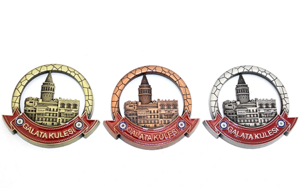 İstanbul Temalı Metal Magnet Galata Kulesi Yuvarlak Tasarım