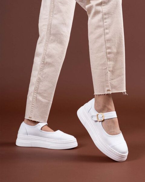 Lunni Beyaz Keten Spor Ayakkabı