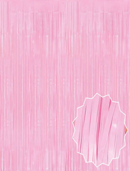 Soft Pembe Püsküllü Kapı Perdesi