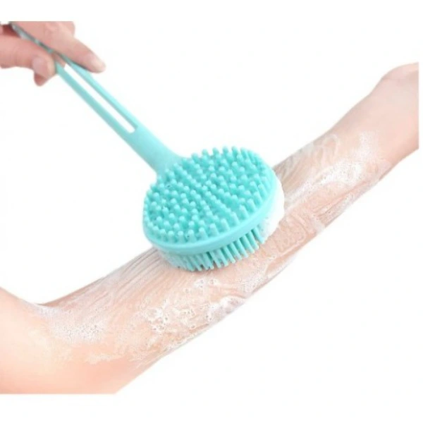 Çift Taraflı Silikon Uzun Saplı Banyo Fırçası