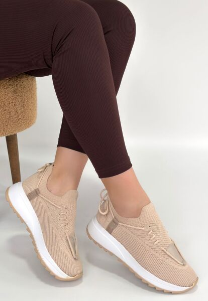 Renji Bej Triko Bağcıklı Spor Ayakkabı