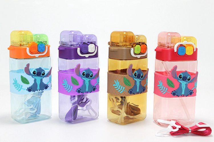 Stitch Çift Bölmeli Pipetli Suluk - Model 2