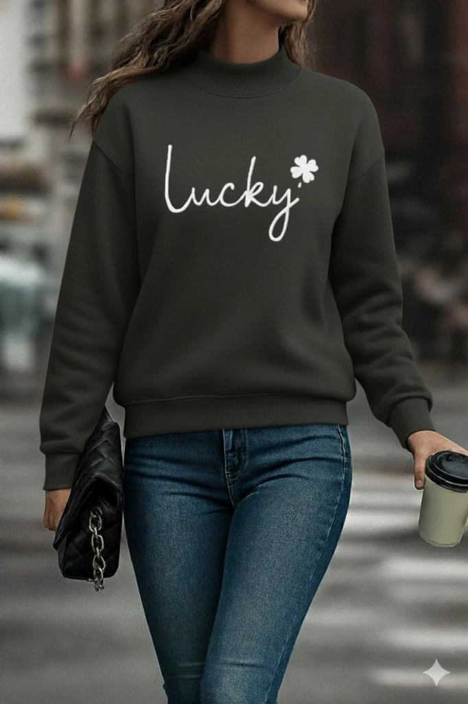 Kadın Uzun Kollu Bisiklet Yaka Viskon Iki Iplik Bluz