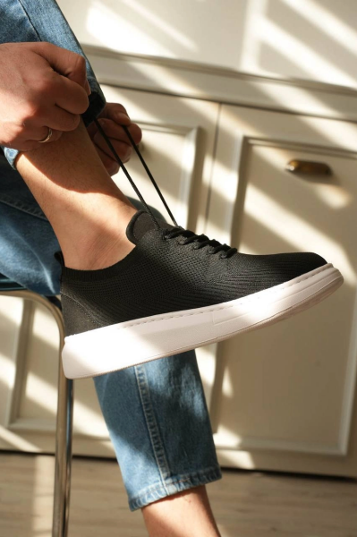 KB-M101 Kuback Siyah Triko Bağcıklı Günlük Erkek Ayakkabı