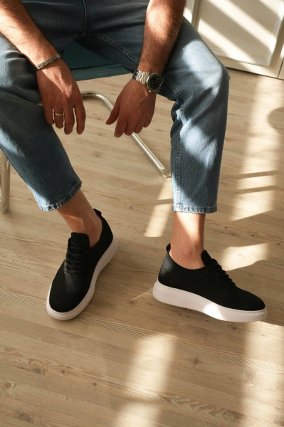 KB-M101 Kuback Siyah Triko Bağcıklı Günlük Erkek Ayakkabı