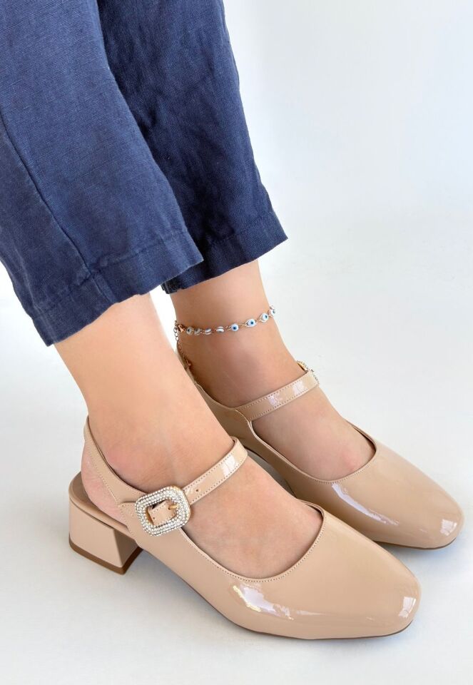 Gowe Nude Rugan Topuklu Ayakkabı