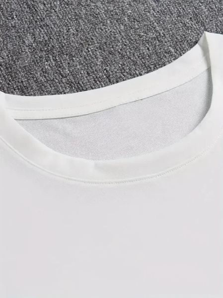 Erkek Baskılı Bisiklet Yaka Erkek T-shirt - Beyaz